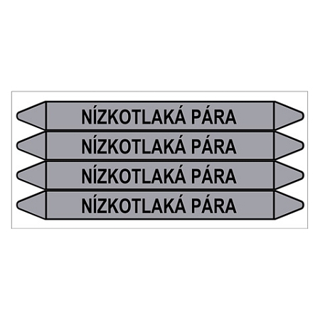 Značení potrubí, nízkotlaká pára,4 ks, 250 × 26 mm